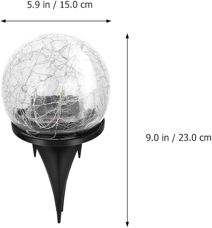 Solar Cracked Ball Light 15cm 30led Warm Warm Tone Ground Light Outdoor Landscape Buried Lamp for Garden Lawn | Lumora