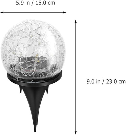 Solar Cracked Ball Light 15cm 30led Warm Warm Tone Ground Light Outdoor Landscape Buried Lamp for Garden Lawn Pathway Solar Lighting