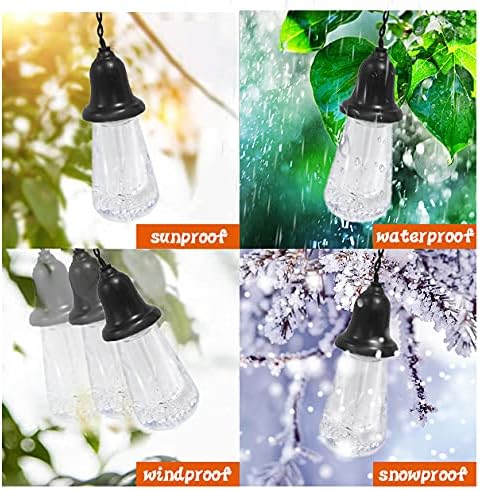 AWQ 60 FT Outdoor String Lights Commercial Grade Vintage Shatterproof Bulbs Weatherproof Patio String Lights for Wedding, Party, Holiday, Christmas, Birthday, Gathering Decoration (Multicolour)