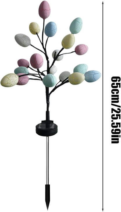 Solar Easter Egg Lights - 2 Pack LED Pathway Stake Lights | Outdoor Garden, Yard, Lawn Decor, Waterproof Lighted Eggs for Yard, Walkway,