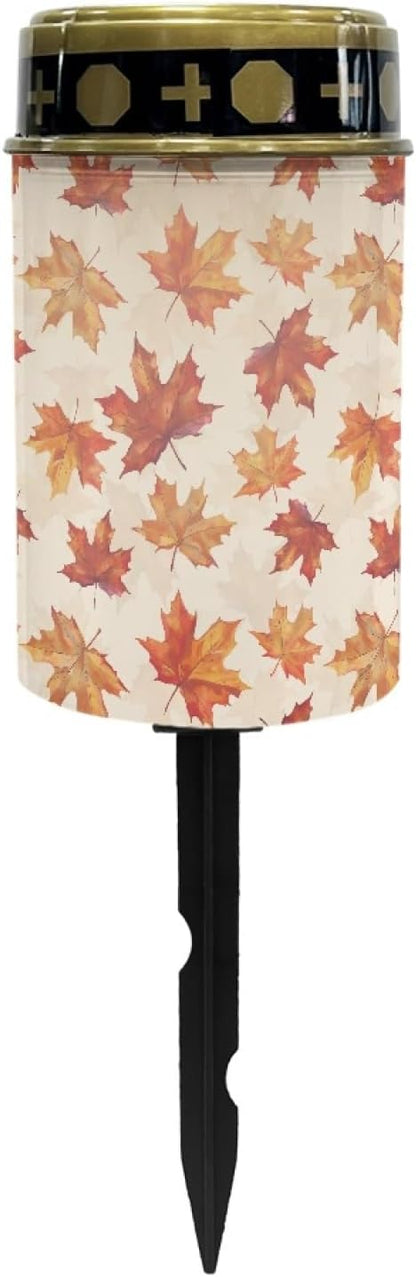 Autumn Maple Leaves Solar Lights Outdoor Waterproof Solar Garden Landscape Lighting for Outside Solar Stake Lights,Lantern Decoration for Yard Patio,Wall Light Auto On/Off