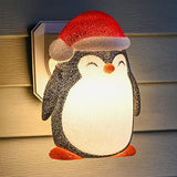 Penguin Porch Outdoor Light Covers - Lantern Garage Christmas Decor 11" 2pc