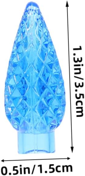 Uonlytech 100pcs Blue Nut Shaped Replacement String Light Bulb Covers Plastic LED Light Covers for Indoor Outdoor Easy Installation for Patio Garden Decor