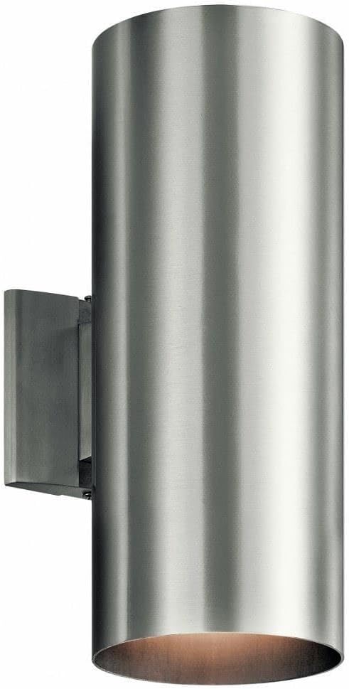 Kichler 9246BA Two Light Indoor/Outdoor Wall Mount, Brushed Aluminum, 15" | Lumora
