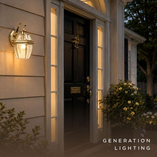 Generation Lighting Lancaster Outdoor Wall Lantern in Polished Brass