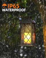 Otdair Solar Lanterns Outdoor Waterproof 14" Flickering LED, 2 Pack, Bronze