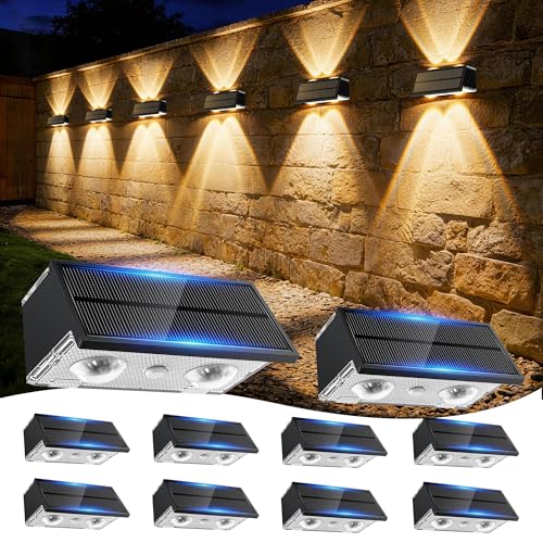 Solar Fence Lights Outdoor, 10 Pack Fence Solar Lights Waterproof