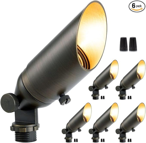 Gardenreet Spot Lights Brass - 12V Low Voltage Landscape Spotlight, MR11 Wired Uplights Outdoor Waterproof, LED | Lumora
