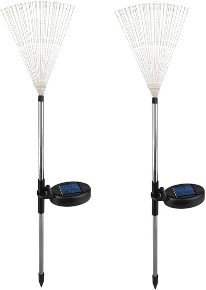 EpicGadget Solar Firework Light, 105 LED Warm Light Outdoor Firework Solar Garden Decorative Lights for Walkway Pathway Backyard Christmas Decoration Parties (Warm White) (2 Pieces)