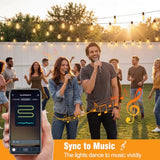 200FT Plug-in String Lights, 60 ST38 Bulbs, Bluetooth & Remote, 2700K