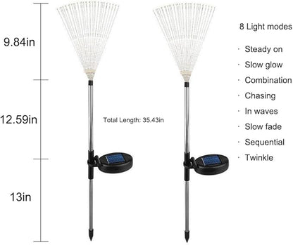 Solar Christmas Lights Outdoor, 2 Pack 150 LEDs Solar Firework Lights, 8 Modes Fireworks Lights for Landscape Pathway Yard Decorative Outside, Colorful