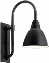 Kichler 49836BK Restoration One Light Outdoor Wall Mount from Pellinord Collection in Black Finish | Lumora