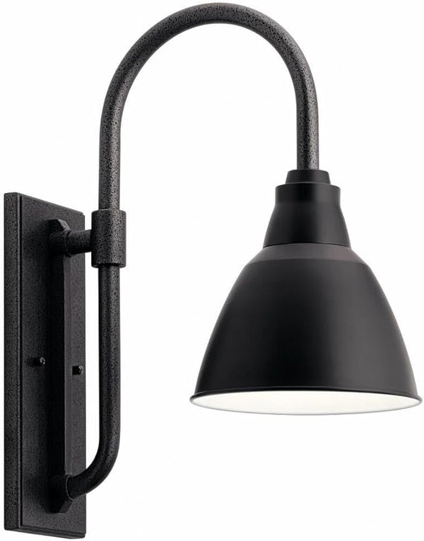 Kichler 49836BK Restoration One Light Outdoor Wall Mount from Pellinord Collection in Black Finish | Lumora