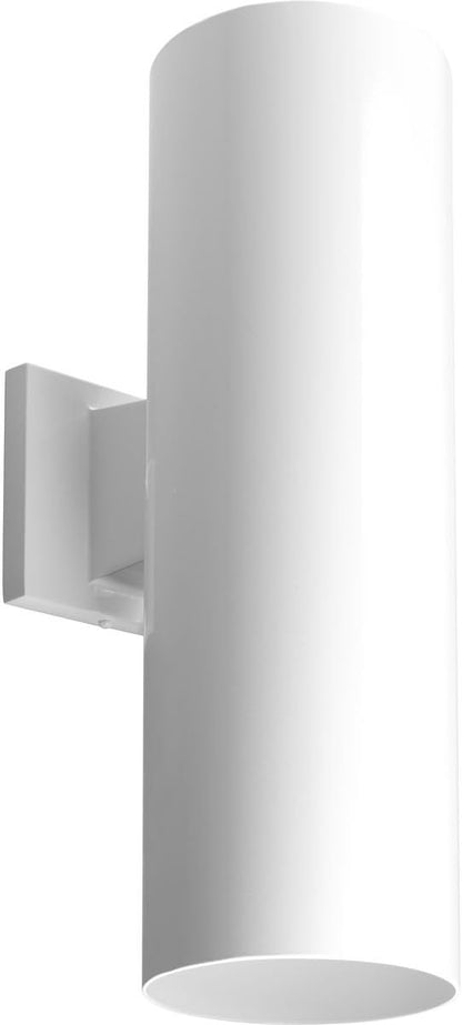 Progress Lighting 6-Inch Cylinder Outdoor Wall Sconce, 2-Light Modern Wall Mount Up and Down Lights, Interior and Exterior Lighting for Home or Porch, Aluminum Construction, White (P5642-30)