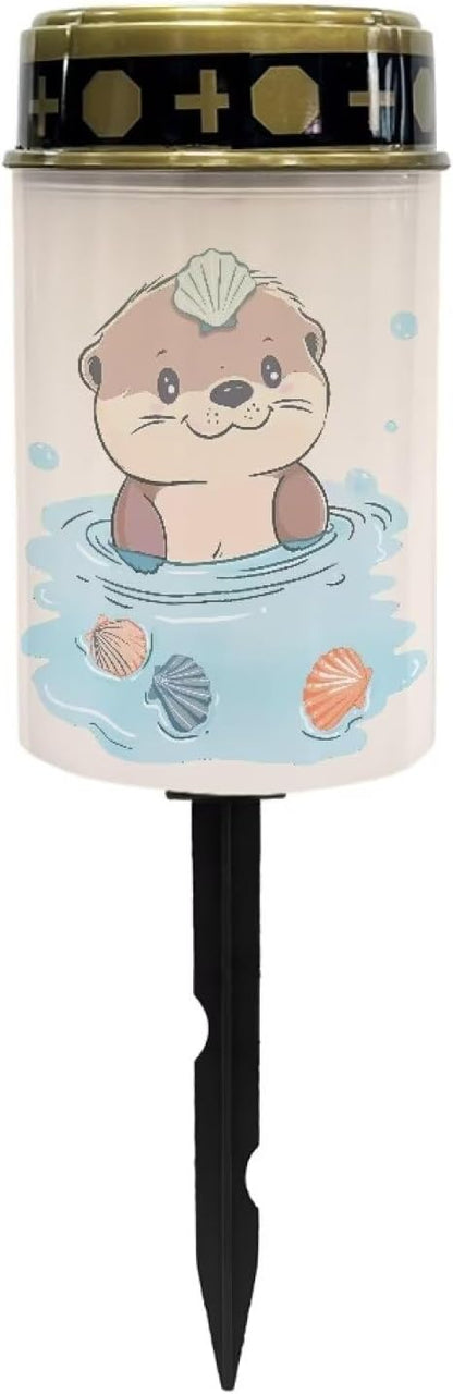 Cute Otter Solar Stake Lights, Outdoor Garden Lights,Cemetery Decorations for Grave,Memorial Gifts for Mother,Yard Lawn Garden Patio Christmas Decor