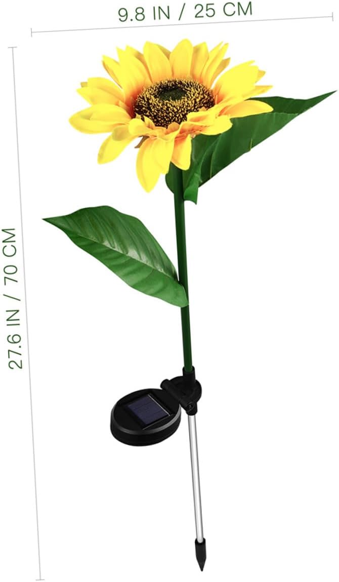 Solar Sunflower Stick Lamp 10 LED Outdoor Solar Garden Path Lights Lawn Yard Landscape Lighting Ground Plug Stake for Patio Decor Random Color
