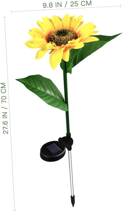 Solar Sunflower Stick Lamp 10 LED Outdoor Solar Garden Path Lights Lawn Yard Landscape Lighting Ground Plug Stake for Patio Decor Random Color