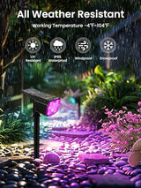 AUDERWIN Solar Spot Lights Outdoor Waterproof, 1 Pack, RGB