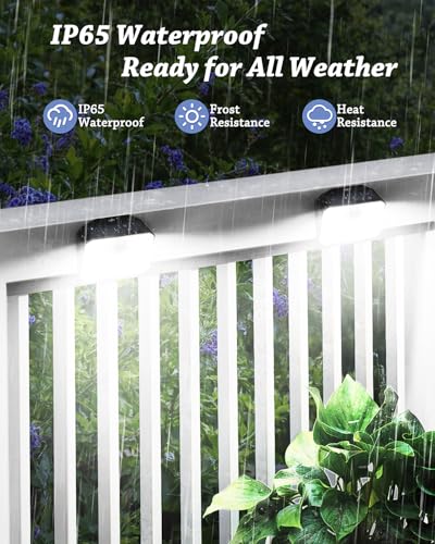 CLAONER 10-Pack Solar Motion Sensor Lights Outdoor, 168 LED Waterproof Security Light with 3 Modes, for Garden, Fence, Garage, Deck, Door Step