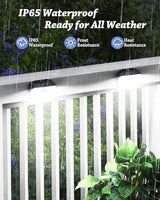 CLAONER 10-Pack Solar Motion Sensor Lights Outdoor, 168 LED Waterproof Security Light with 3 Modes, for Garden, Fence, Garage, Deck, Door Step