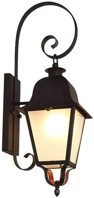 Wall Mounted Light Wall Lamp Frosted With Lampshade Transparent Glass Paint Outdoor Waterproof Patio Retro Aluminum External Wall Light Balcony Nostalgia Works Wall Sconce Restaurant Cafe (Black