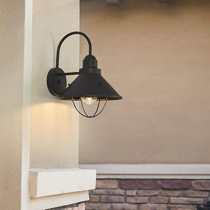 American E27 Outdoor Loft Retro Wall Lamp Cafe Decoration Wrought Iron Single Head Outdoor Corridor Aisle Glass Waterproof Wall Sconce Balcony Garden Patio Villa Wall Light (Size : One Size)