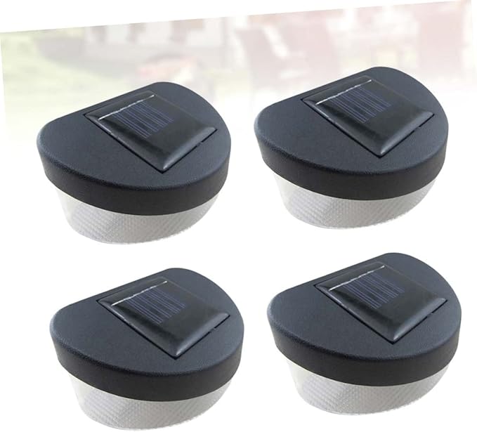 4pcs Solar Outdoor Garden Light Led Fence Light Led Black Shell White for Pathway Garage Porch and Wall Decoration | Lumora