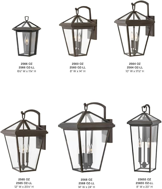 Hinkley Alford Place 2568OZ-LL Extra Large Outdoor LED Wall Mount Lantern - Die Cast Aluminum Frame, Sealed Clear Glass, Dimmable - Oil Rubbed Bronze