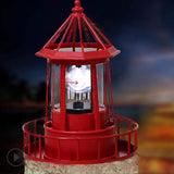 LED Solar Powered Lighthouse, 360 Degree Rotating Lamp Courtyard Decoration Waterproof Garden Smoke Towers Statue | Lumora