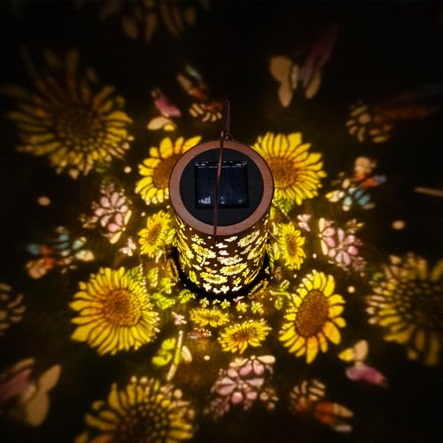BSGlobal Colorful Sunflower Solar Lanterns Outdoor Hanging Lights