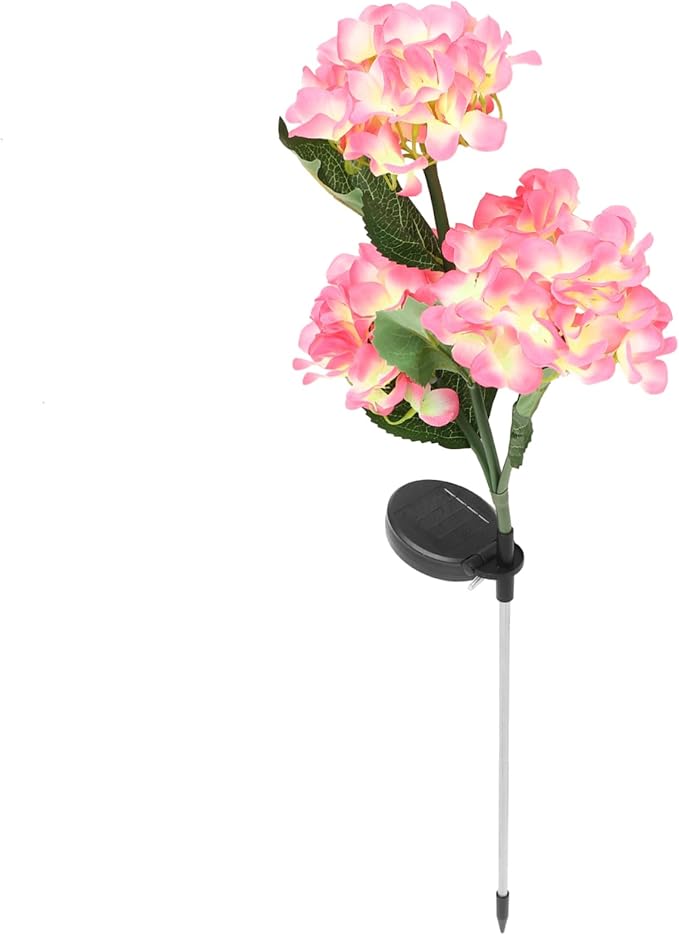 DOITOOL 4pcs Garden Solar Hydrangea Stake Lamp Decorative Outdoor Solar Lights for Pathway and Design Easy Installation for Lawn and Garden Decor