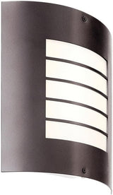 Kichler Newport 10.25" 1 Light Outdoor Wall Light with White Acrylic Diffuser in Brushed Nickel | Lumora