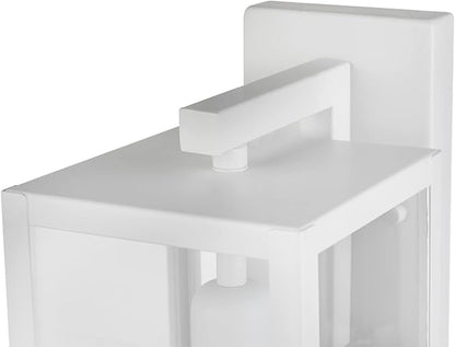 GLOBE Electric 44836 Bowery 1-Light Outdoor Indoor Wall Sconce, Matte White, Clear Glass Shade