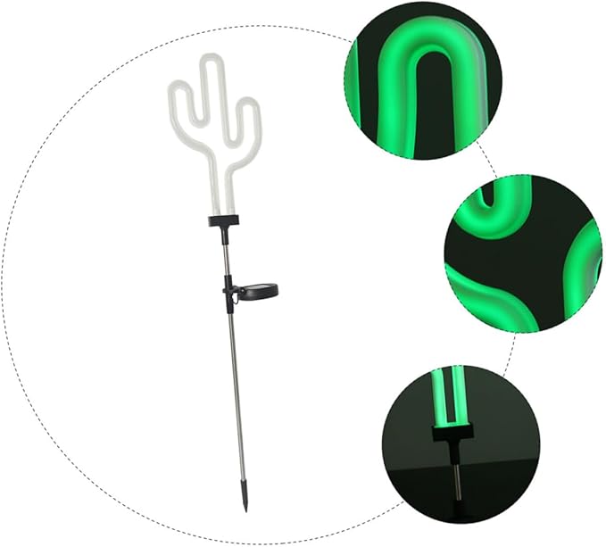 Gatuida Solar Cactus Lawn Light Unique Outdoor Garden Decor Waterproof Solar Light Insert for Yard for Patios and Pathways