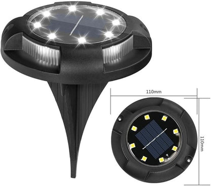 4 Packs Solar Lights Outdoor Garden Ground Lights IP44 Waterproof Solar Powered Pathway Deck Light for Lawn Walkway Yard (Cold 8Leds+Cold 4Leds)
