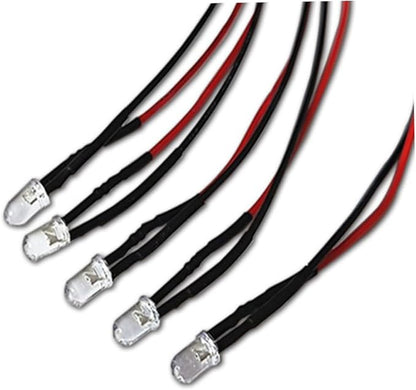 DOITOOL 30pcs Led Bulb Lamp Pre-wired Cables for Easy Installation for Cars Toys and Decorative Lighting White