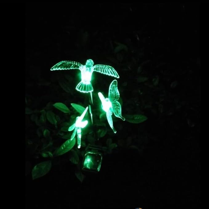 Solar Garden Stake Lights Hummingbird Butterfly and Dragonfly Multi-Color Changing Decorative Landscape Light for | Lumora