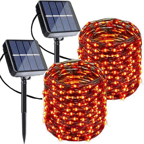 Joomer Orange Halloween Solar String Lights - 2 Pack Total 80FT 240LED