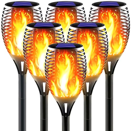 Solar Torch Light with Flickering Flame for Halloween Decorations
