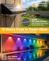 Solar Fence Lights Outdoor, 2 Pack Fence Lights Solar Powered