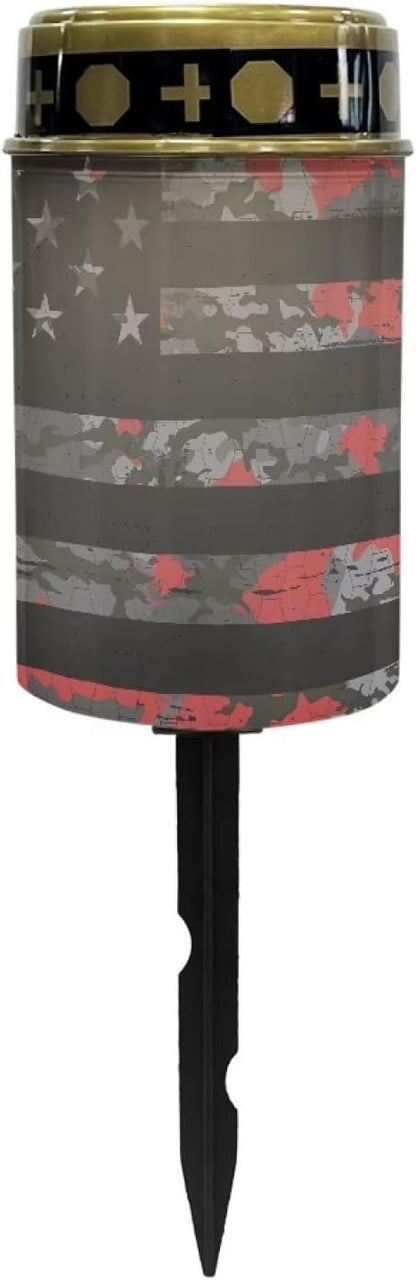 American Flag Solar Light Outdoor LED Solar Light Landscape Solar Light for Patriotic Bright Solar Path Lights Outdoor 4th of July Solar Light Home Decor