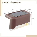 16 Solar Led Fence Lights, Waterproof Outdoor Deck Rail Fixtures, Brown Pp/Pc Housing, Amorphous Silicon Solar | Lumora