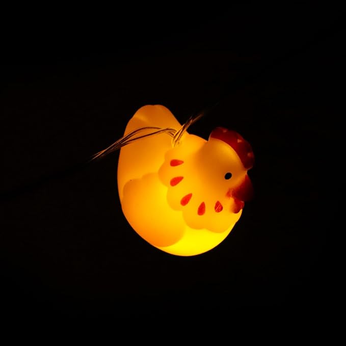 Uonlytech Thanksgiving String Lights Chicken Lamp String LED Fall Lights for Autumn Harvest Halloween Party Decor