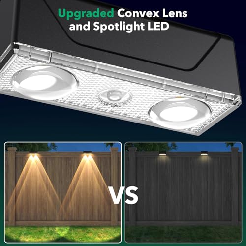 Solar Fence Lights Outdoor, 12 Pack Black Fence Lights Solar Powered