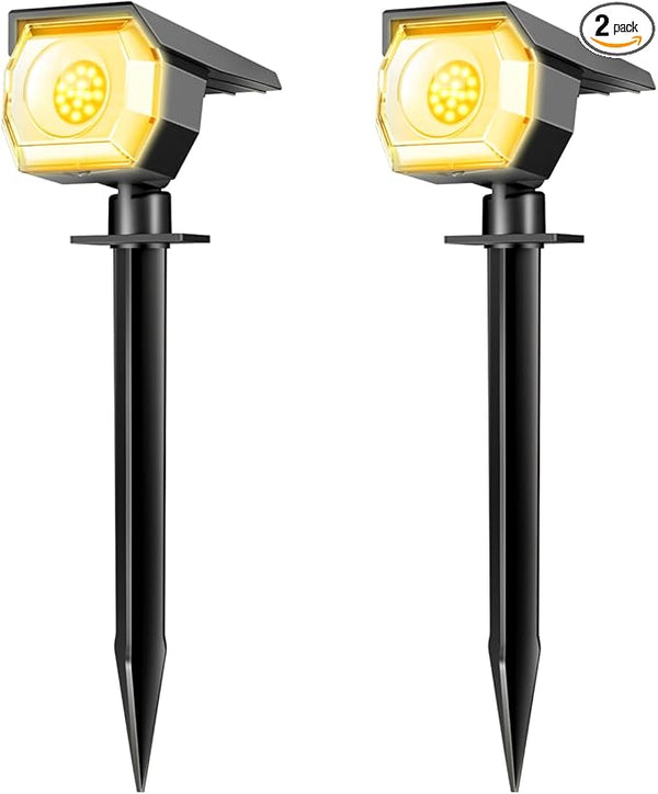 2 Pack Solar Spot Lights Outdoor, Solar Spotlights Outdoor Waterproof 2-in-1 Auto On/Off Landscape Lighting for | Lumora