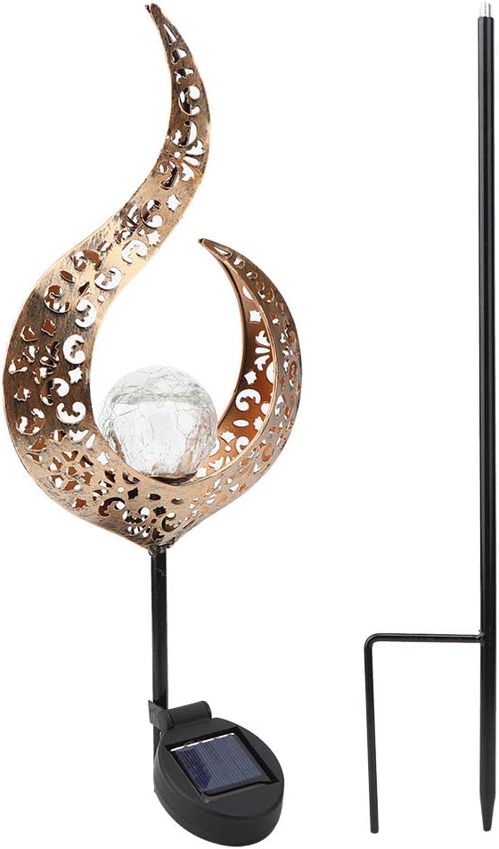 Solar Lawn Light Solar Pathway Light Outdoor Solar Lamp LED Landscape Lights for Garden Courtyard Pathway Decor Iron Glass 18cm 79cm 528g