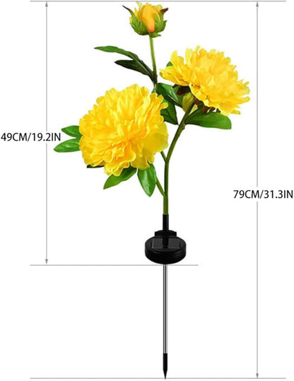 5 Sets Solar Peony Flower Lights 2pcs Waterproof Garden Outdoor Lights Led Decorative Flowers Stake Light for Home Backyard Pathway Patio Yard Walkway Decoration (