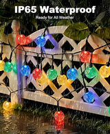 btfarm 2 Pack Solar String Lights Outdoor, Total 98FT 100 LED Crystal Globe