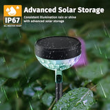 JNOEC 12Pack Solar Pathway Lights Outdoor, Color Changing+8 Fixed Color (Warm White, Cool White, Colored) Solar Lights Outdoor, Bright Solar Powered Garden Light