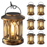 Solar Lantern Outdoor Lights with Metal Hooks, Upgraded Solar Lanterns